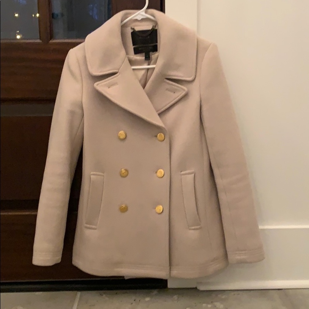 J. Crew beige wool pea coat